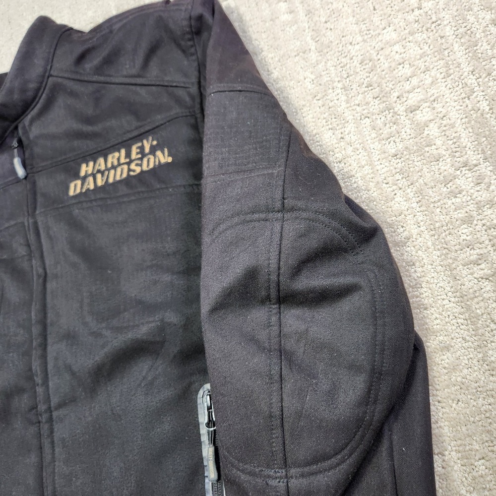Harley Davidson Riding Jacket Men Medium Parkside Racer Fleece Lined Black DWR - Picture 2 of 9
